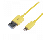 Kabel USB 2.0 USB A vidlice, vidlice Apple Lightning 1m žlutá