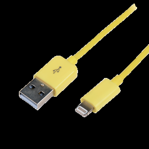 Kabel USB 2.0 USB A vidlice, vidlice Apple Lightning 1m žlutá