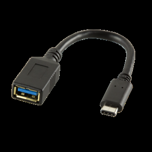 Kabel USB 3.1 USB A zásuvka, USB C vidlice 150mm černá