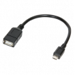 Kabel USB 2.0 USB A zásuvka, USB B micro vidlice 0,2m černá