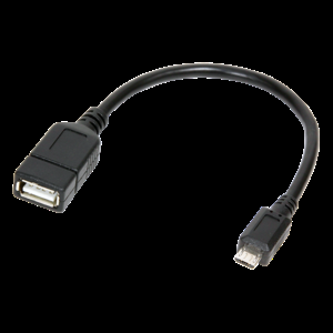 Kabel USB 2.0 USB A zásuvka, USB B micro vidlice 0,2m černá