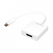 Adaptér USB 3.0 DisplayPort zásuvka,USB C vidlice 140mm bílá