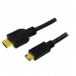 Kabel HDMI 1.4 HDMI mini vidlice, HDMI vidlice 1m černá