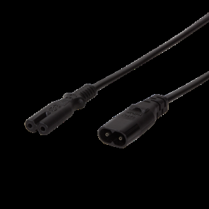 Kabel IEC C7 zásuvka, IEC C8 vidlice 2m Zásuvky:1 černá