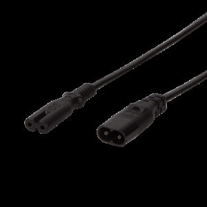 Kabel IEC C7 zásuvka,IEC C8 vidlice 2m Zásuvky: 1 černá