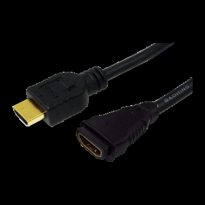 Kabel HDMI 1.4 HDMI zásuvka, HDMI vidlice 2m černá