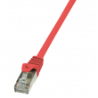 Patch cord F/UTP 5e lanko CCA PVC červená 0,25m 26AWG