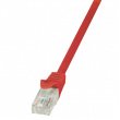 Patch cord U/UTP 5e lanko CCA PVC červená 0,25m 26AWG