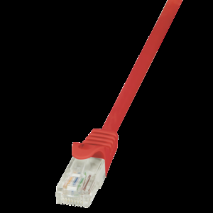 Patch cord U/UTP 5e lanko CCA PVC červená 0,25m 26AWG