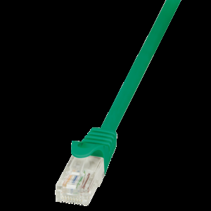 Patch cord U/UTP 5e lanko CCA PVC zelená 0,25m 26AWG