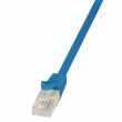 Patch cord U/UTP 5e lanko CCA PVC modrá 0,25m 26AWG