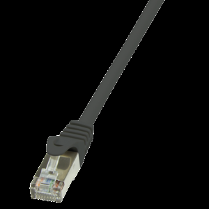 Patch kabel SF/UTP 5e propojení 1:1 licna CCA PVC černá 0,5m