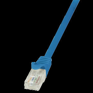 Patch cord U/UTP 5e lanko CCA PVC modrá 0,5m 26AWG