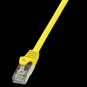 Patch cord F/UTP 5e lanko CCA PVC žlutá 0,5m 26AWG tienený