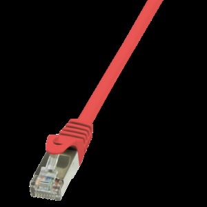 Patch cord F/UTP 5e lanko CCA PVC červená 1m 26AWG tienený