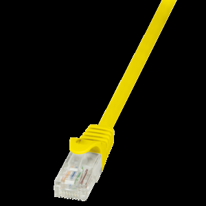 Patch cord U/UTP 5e lanko CCA PVC žlutá 1m 26AWG