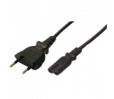 Kabel CEE 7/16 (C) vidlice,IEC C7 zásuvka 1,8m černá 2,5A