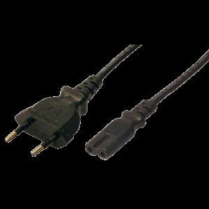 Kabel CEE 7/16 (C) vidlice,IEC C7 zásuvka 1,8m černá 2,5A