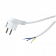 Kabel CEE 7/7 (E/F) úhlová vidlice, vodiče 1,5m bílá 10A 250V