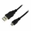 Kabel USB A vidlice, USB B micro vidlice niklovaný 1m černá
