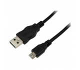 Kabel USB A vidlice, USB B micro vidlice niklovaný 3m černá