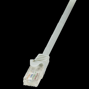 Patch cord U/UTP 5e CCA šedá 15m RJ45 vidlice,z obou stran