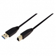 Kabel USB 3.0 USB A vidlice, USB B vidlice niklovaný 1m černá