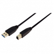 Kabel USB 3.0 USB A vidlice, USB B vidlice niklovaný 2m černá