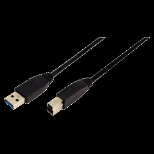 Kabel USB 3.0 USB A vidlice, USB B vidlice niklovaný 2m černá
