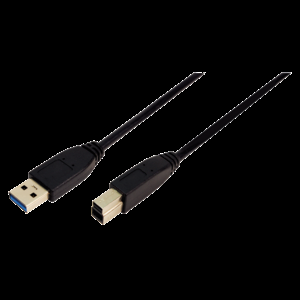 Kabel USB 3.0 USB A vidlice,USB B vidlice niklovaný 3m černá