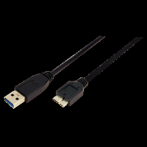 Kabel USB 3.0 USB B micro vidlice niklovaný 1m černá 28AWG