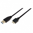 Kabel USB 3.0 USB B micro vidlice niklovaný 2m černá 28AWG