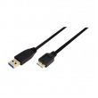 Kabel USB 3.0 USB B micro vidlice niklovaný 3m černá 28AWG