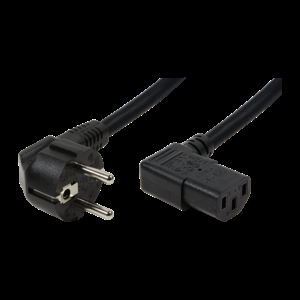 Kabel CEE 7/7 (E/F) úhlová vidlice,IEC C13 zásuvka 90° 2m