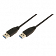 Kabel USB 3.0 USB A vidlice, z obou stran niklovaný 1m černá