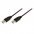 Kabel USB 3.0 USB A vidlice,z obou stran niklovaný 1m černá