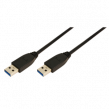 Kabel USB 3.0 USB A vidlice, z obou stran niklovaný 2m černá