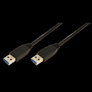 Kabel USB 3.0 USB A vidlice, z obou stran niklovaný 2m černá