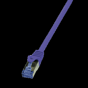 Patch cord S/FTP 6a lanko Cu LSZH fialová 2m 27AWG