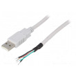 Kabel USB 2.0 USB A vidlice, vodiče Dél.kabelu:0,5m šedá