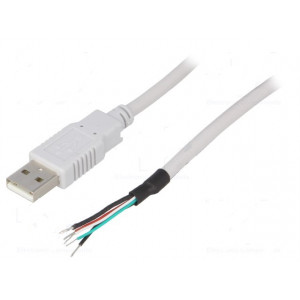 Kabel USB 2.0 vodiče,USB A vidlice 2m šedá Žíla: Cu