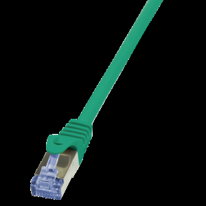 Patch cord S/FTP 6a lanko Cu LSZH zelená 1,5m 27AWG