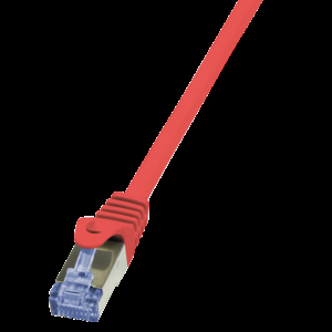 Patch cord S/FTP 6a lanko Cu LSZH červená 1,5m 27AWG