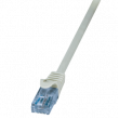 Patch cord U/UTP 6a lanko CCA PVC šedá 1m 26AWG