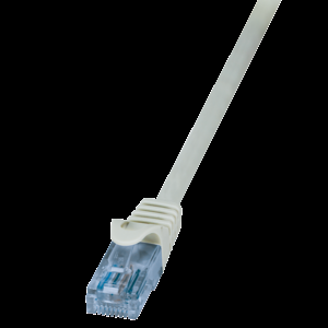 Patch cord U/UTP 6a lanko CCA PVC šedá 1m 26AWG