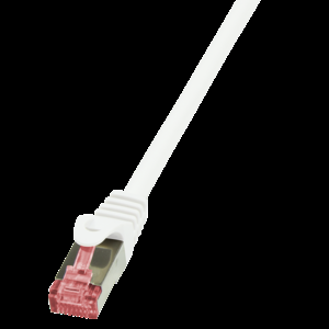 Patch cord S/FTP 6 lanko Cu LSZH bílá 1m 27AWG