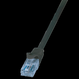 Patch cord U/UTP 6a lanko CCA PVC černá 1m 26AWG