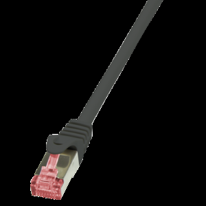 Patch cord S/FTP 6 lanko Cu LSZH černá 1m 27AWG