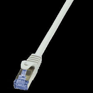 Patch cord S/FTP 6a lanko Cu LSZH šedá 1m 26AWG