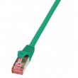 Patch cord S/FTP 6 lanko Cu LSZH zelená 1m 27AWG